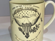 Load image into Gallery viewer, Staffordshire Creamware Liverpool Tankard Arms of New York and United States Only One Known
