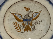 Load image into Gallery viewer, Staffordshire Pearlware Leeds Blue Edge Eagle And Shield Plate Ca. 1820
