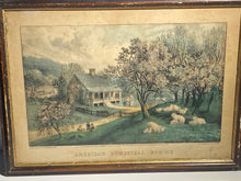 Load image into Gallery viewer, Original Currier &amp; Ives Print American Homestead Spring Great Condition
