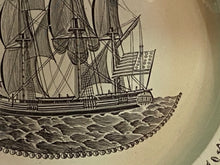 Load image into Gallery viewer, Staffordshire Creamware Liverpool Plate with American Ship
