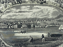 Load image into Gallery viewer, Historical Staffordshire Black Transfer Hudson, Hudson River New York Small Platter
