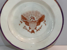Load image into Gallery viewer, Historical Staffordshire Rust Color Transfer Eagle And Shield Luster Plate 1820
