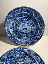 Load image into Gallery viewer, Staffordshire Blue Transfer Dinner Plate Tibetan Mule Deer Ca. 1825
