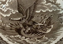 Load image into Gallery viewer, Historical Staffordshire Brown Transfer Eagle On Shell Cup and Saucer 1835
