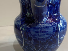 Load image into Gallery viewer, Historical Staffordshire Blue Pitcher Landing of Lafayette Pattern
