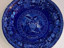 Load image into Gallery viewer, Historical Staffordshire Blue Arms Of New York Dinner Plate
