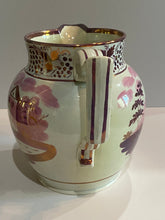 Load image into Gallery viewer, Staffordshire Pink Luster House Pitcher Commodore Perry
