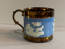 Load image into Gallery viewer, Historical Staffordshire Copper Luster Mug With American Eagle And Shield 1830
