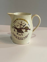 Load image into Gallery viewer, Staffordshire Creamware Small Liverpool pitcher with Polychrome American Ship and Farmers Arms God Speed the Plow
