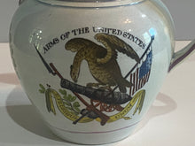 Load image into Gallery viewer, Staffordshire Arms of United States Free Trade and Sailors Rights Pitcher
