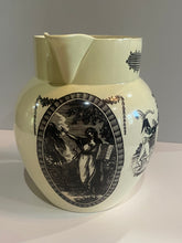 Load image into Gallery viewer, Staffordshire Creamware Liverpool Pitcher Thomas Jefferson and John Bull Cartoon with Columbia Washington Memorial
