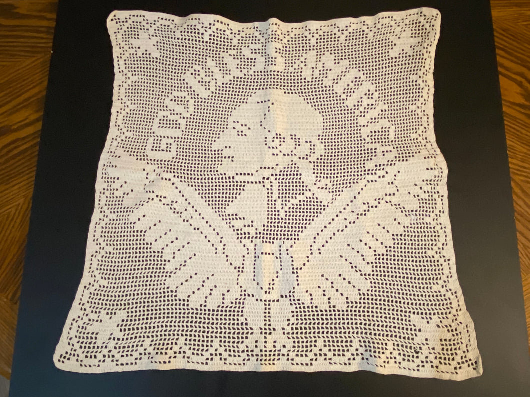 Centennial Embroidered Lace George Washington God Bless America Handkerchief
