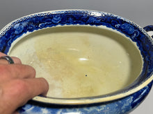 Load image into Gallery viewer, Historical Staffordshire Blue Soup Tureen Bellville On Passaic River Rare 1825
