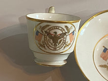 Load image into Gallery viewer, Staffordshire Porcelain Cup and Saucer with The Seal of The United States
