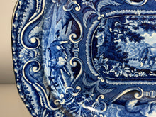 Load image into Gallery viewer, Staffordshire Blue Transfer Quadrupeds Platter Horses Ca. 1825
