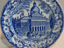 Load image into Gallery viewer, Historical Staffordshire Blue Plate Boston State House By Wood
