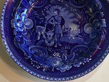Load image into Gallery viewer, Historical Staffordshire Blue Soup Plate Peace and Plenty Pattern
