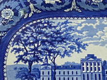 Load image into Gallery viewer, Historical Staffordshire Blue Platter Pennsylvania Hospital Philadelphia Ca. 1825
