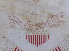 Load image into Gallery viewer, 1880’s  Benjamin Harrison Protection To Home Industries Handkerchief Flags Eagle
