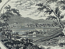 Load image into Gallery viewer, Historical Staffordshire Black Transfer Platter Newburgh Hudson River
