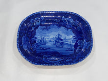 Load image into Gallery viewer, Historical Staffordshire Blue Platter View of Dublin By Wood
