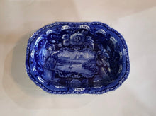 Load image into Gallery viewer, Historical Staffordshire Blue Vegetable Dish Large Size States Pattern Clews
