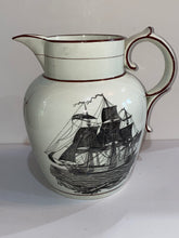 Load image into Gallery viewer, Staffordshire Pearlware Liverpool Pitcher With American Ship Initials DT
