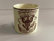 Load image into Gallery viewer, Staffordshire Creamware Arms Of The United States Children’s Mug Eagle Shield
