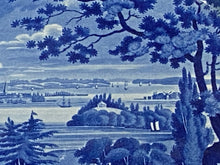 Load image into Gallery viewer, Historical Staffordshire Blue Platter New York From Weehawken
