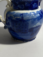 Load image into Gallery viewer, Historical Staffordshire Blue Pitcher Boston State House Scudder’s Museum 1825

