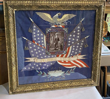 Load image into Gallery viewer, Antique Japanese Silk Embroidery Navy Memorabilia Eagle Sailor U.S.S. Concord
