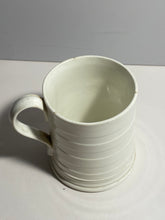 Load image into Gallery viewer, Staffordshire Pearlware Banded Mug Tooled Engine Turned 1820s Creamware White B
