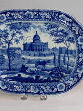 Load image into Gallery viewer, Historical Staffordshire Blue Small Platter Boston State House Ca. 1825

