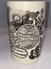 Load image into Gallery viewer, Staffordshire Creamware Liverpool Tankard The World in Planisphere Ca. 1800
