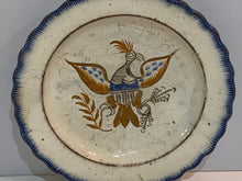 Load image into Gallery viewer, Staffordshire Pearlware Leeds Blue Edge Eagle And Shield Plate Ca. 1820
