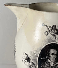 Load image into Gallery viewer, Staffordshire Creamware Liverpool Pitcher With Commodore Preble Eagle
