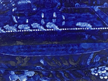 Load image into Gallery viewer, Historical Staffordshire Blue Platter Landing Of Lafayette 19”
