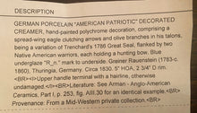 Load image into Gallery viewer, German Porcelain American Patriotic Creamer Indians Greiner Rauenstein Ca. 1830
