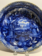Load image into Gallery viewer, Historical Staffordshire Blue Beaded Rim Bowl States Pattern By Clews 1825
