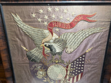 Load image into Gallery viewer, Antique Japanese Silk Embroidery Americana Patriotic Eagle Flag Marine Corp 1900
