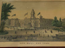 Load image into Gallery viewer, Original Currier &amp; Ives Print City Hall New York Small Folio
