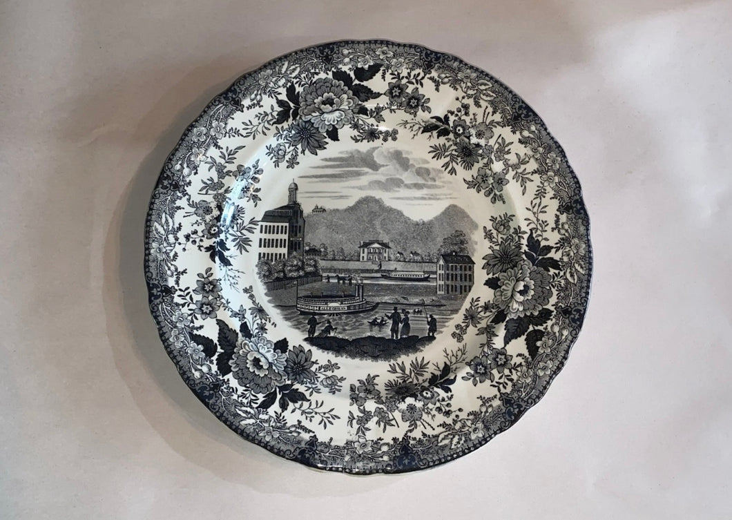 Historical Staffordshire Allegeny Pittsburgh Dinner Plate Ca. 1835