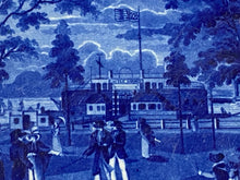 Load image into Gallery viewer, Historical Staffordshire Blue Esplanade Castle Gardens New York Platter 20 1/2”
