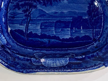 Load image into Gallery viewer, Historical Staffordshire Blue Small Platter Catskill Mountains Hudson River Ca. 1825
