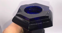 Load image into Gallery viewer, Antique New England Glass Co. Cobalt Blue Hexagonal Candlesticks Ca. 1850
