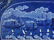 Load image into Gallery viewer, Historical Staffordshire Blue Landing of Lafayette Platter 15 1/4”

