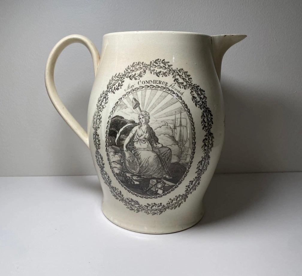 Staffordshire Creamware Liverpool May Commerace Flourish Rare Liberty Ca. 1800