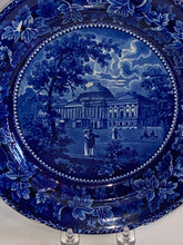 Load image into Gallery viewer, Historical Staffordshire Blue Dinner Plate Capital At Washington Ca. 1825
