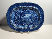 Load image into Gallery viewer, Staffordshire Blue Transfer Quadrupeds Platter Horses Ca. 1825
