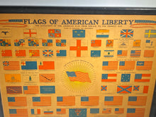 Load image into Gallery viewer, Vintage 1940 C. S. Hammond's Flags Of American Liberty Framed Print
